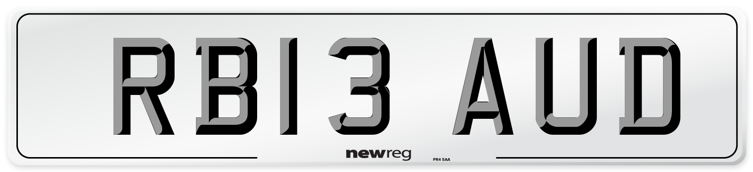 RB13 AUD Number Plate from New Reg